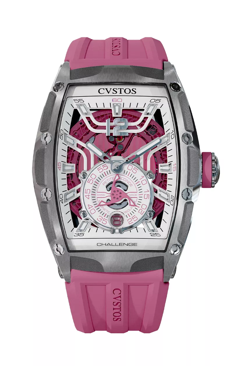 CHALLENGE THIRTY6 JETLINER PS STEEL/WHITE DIAL/PINK MVT Watch | Cvstos
